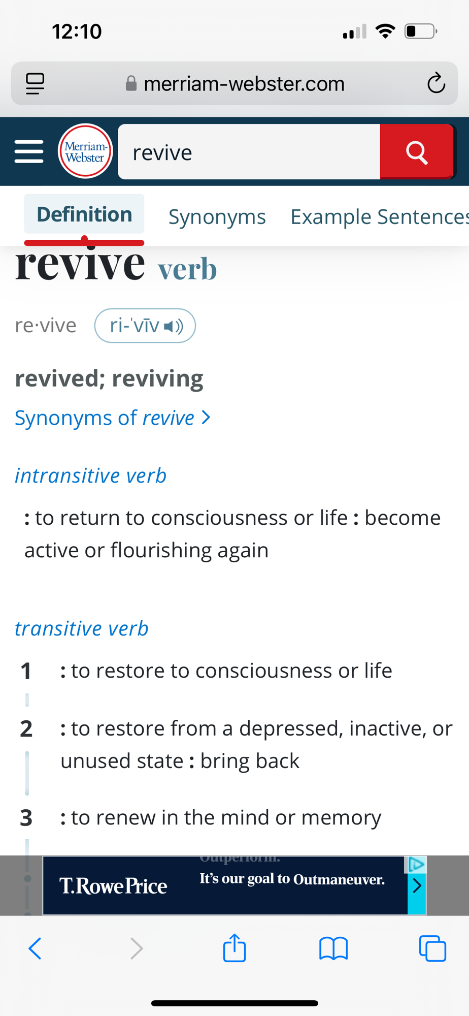 Revive Example REVIVE – it's Nita.